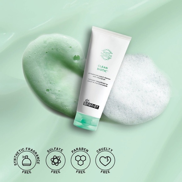 NEW Dr. Brandt Clean Biotic pH-Balanced Yogurt Cleanser with Chlorophyll - Picture 4 of 9